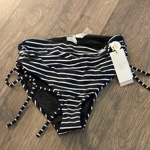 CALIA Black and White Striped Swim Bottoms
